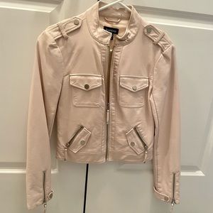 Bebe pink faux leather jacket